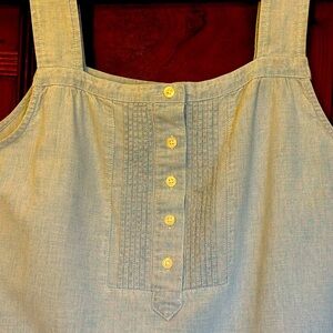 J Crew Light Blue Summer Ready Breezy Denim Strappy Pull On Top